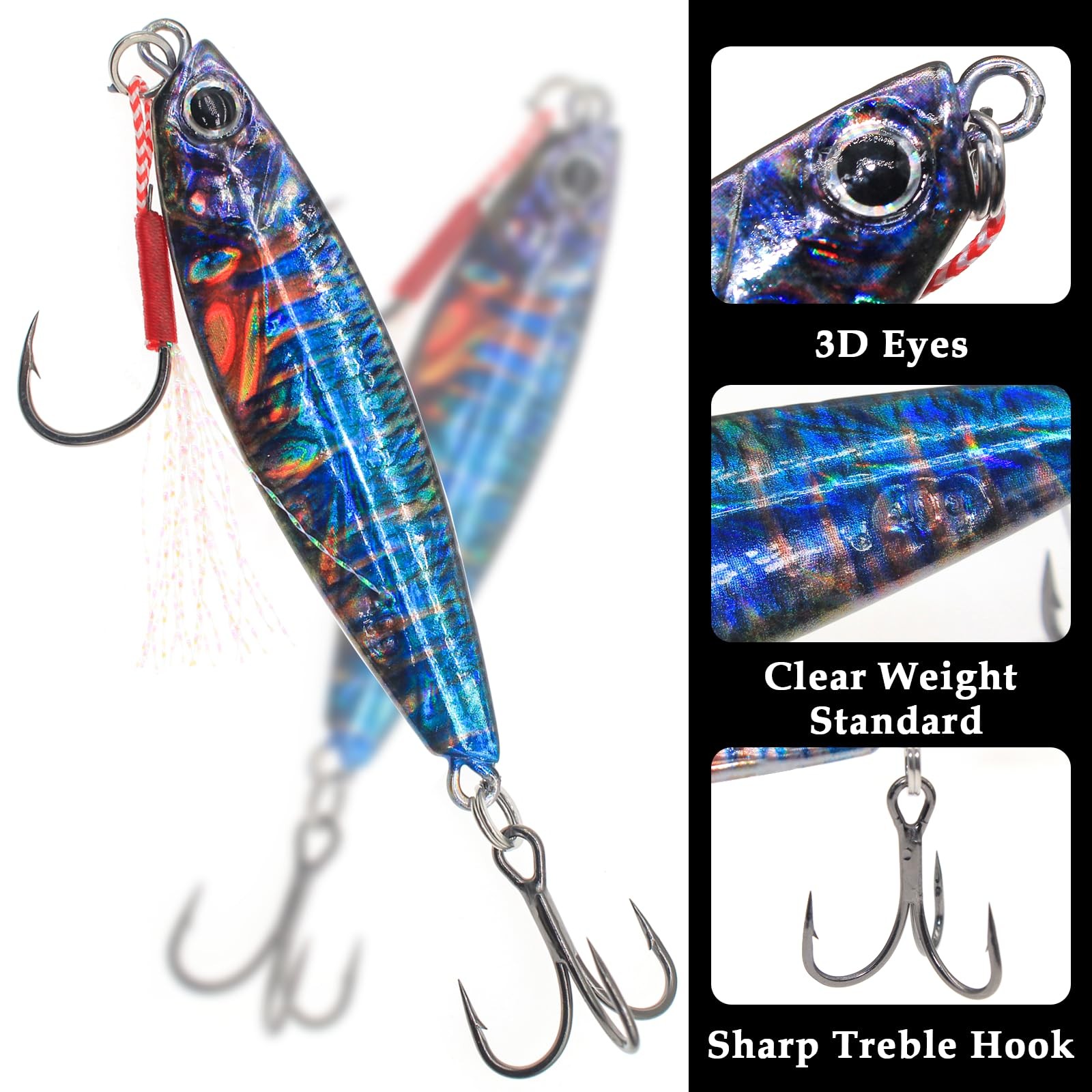 Fishing Jigs Vertical Saltwater Jigs Vertical Jigging Spoon Fishing Tuna Lure... - Image 2