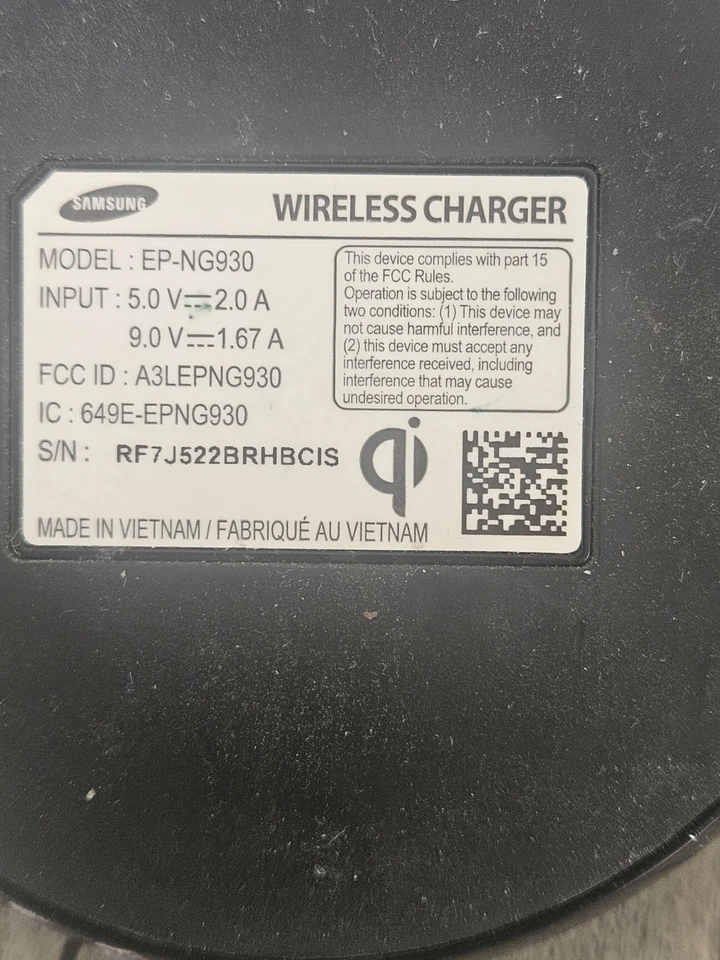 Base/soporte de carga rápida Qi inalámbrico original Samsung EP-NG930 solo Foto 2 de 2