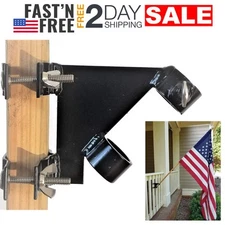 No Drill Flag Pole Holder For Railing Outside Mount for Porch Made In The USA