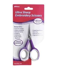 Allary Ultra Sharp Embroidery Scissors 4.25" - Purple, Forged Steel Blades
