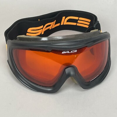 Vintage Salice Skiing Snowboarding Goggles Anti Fog Amber Lens 400mm Italy