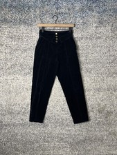 Vintage Gianni Versace Couture Velvet Black Pants Size Italian 11 25x24