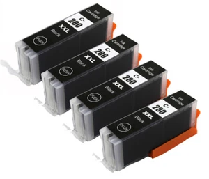 4PK BLACK Ink Cartridge for Canon PGI-280XXL PGI 280 TR8520 TR8620 TS702 TS8320 