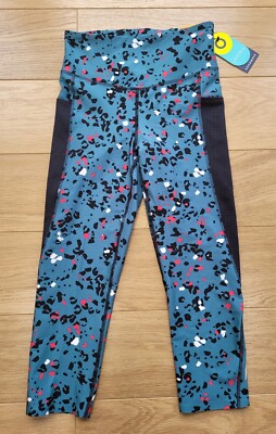 BNWT Ladies M&S Goodmove CROP Leggings Cropped SIZE 10 Turquoise
