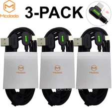 3PACK Mcdodo 90 Degree USB Cable 10ft Lot LED Fast Charge Data For iPhone 11 X 8