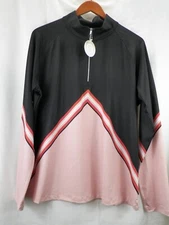 Walter Hagen Women's Chevron UV Long Sleeve Pink Black Golf 1/4 Zip Size XXL