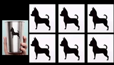 Chihuahua Tumbler Cup Decal - Six Black Vinyl Decals Car Windows Laptop Notebook