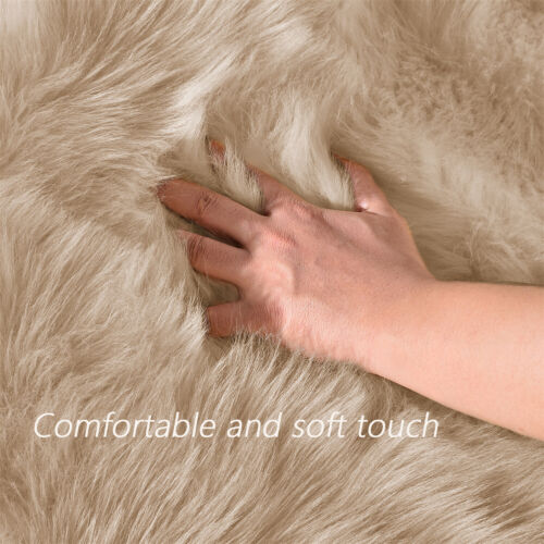 Latepis Faux Fur Sheepskin Area Rugs Soft Shaggy Carpet for Living Room Bedroom - Picture 175 of 219