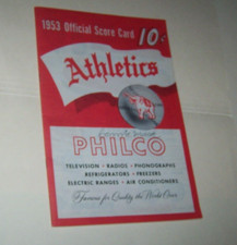 JSA  CONNIE MACK signed  AUTOGRAPHED ATHLETICS 1953 PHILCO SCORE CARD RARE ITEM!