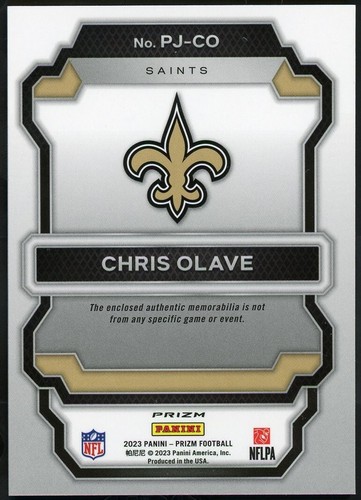 Chris Olave 2023 Panini Prizm Premier Jerseys #PJ-CO Pink Prizm MEM Saints - Picture 2 of 2