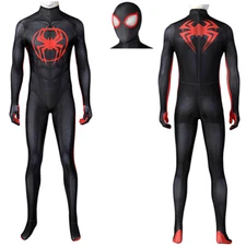 The Across Spider Verse Spiderman Miles Morales Jumpsuit Suit Cosplay Costume US