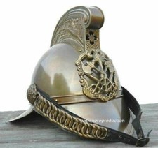 British Fireman Antique Brass Helmet Collectible Fire Bridge British Full Brass