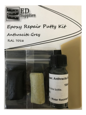 Anthrazitgrau PVC Epoxid Reparaturkitt Set - repariert Späne, Risse & Löcher