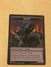 Knight Token MTG x1 Time Spiral Remastered- MISCUT CRIMPED