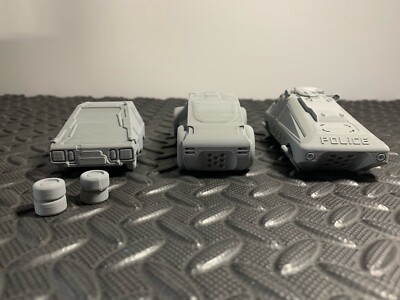3 x Grid City Cars für Sci-Fi Scharmützelspiele Streuland 28mm 3D gedruckt