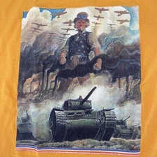 Vintage Uncle Sam Shirt Adult Medium Yellow Cal Cru Single Stitch Patriotic Puff