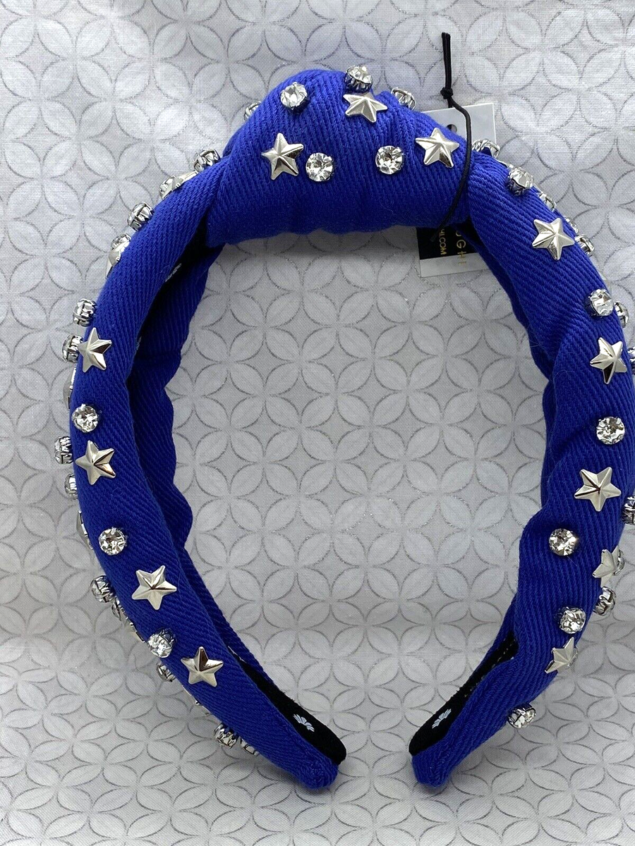 Lele Sadoughi Blue Velvet Crystal Headband Crystal Star of David Knotted Headband by Lele Sadoughi main image 4