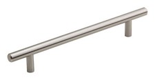 STG 9" Solid Steel Kitchen Cabinet T-Bar Pull Handle w/ Screws, Brushed Nickel