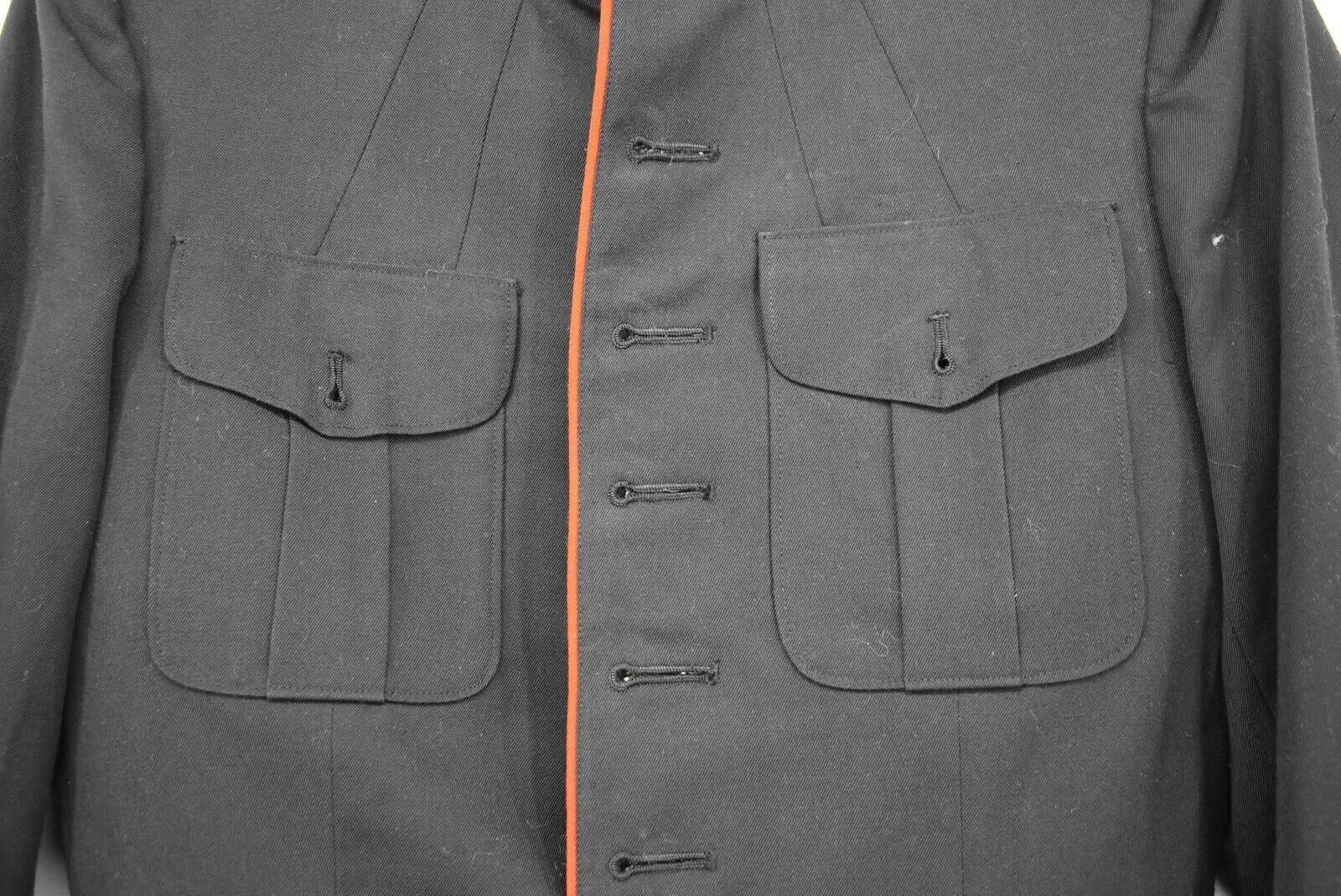 Thorngate Mens Black Contrast Piping Button-Front Flap Pocket Uniforms Coat 40XL - product detail image 4