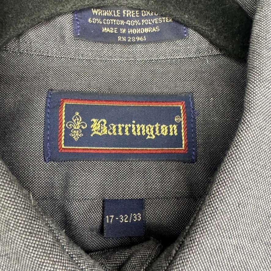 Camisa abotonada manga larga Barrington sin arrugas para hombre talla 17 1/2 32/33 - azul Foto 2 de 4