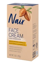 Nair Hair Remover Moisturizing Face Cream, with Sweet Almond Oil, 2OZ