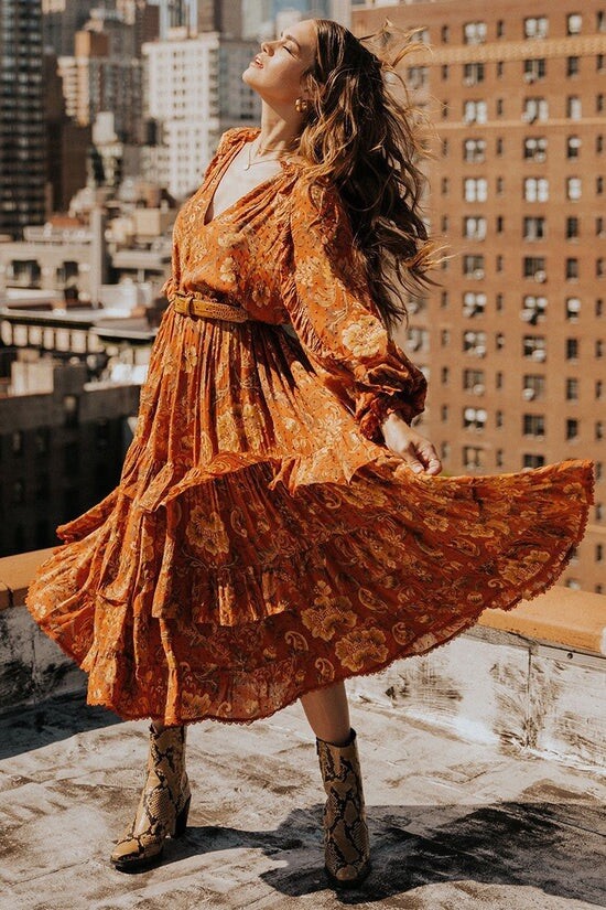 Spell & The Gypsy Collective X Aurora Play Dress Burnt Ember Wrap