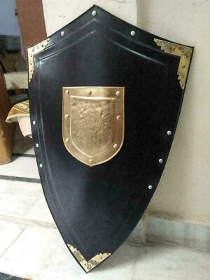 28 '' 'Rüstungsschild Schwarzer Stahl Messing Rüstungsschild - Bild 1 von 2