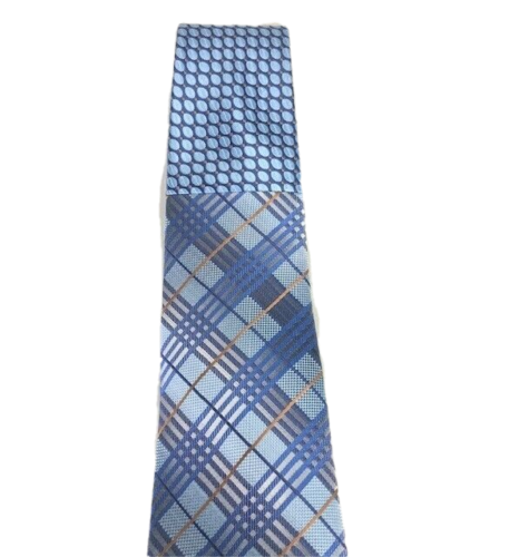 St. Patrick Men's Tie & Hanky Set Royal Blue Light Blue Rust Charcoal Gray 3.5" - Picture 1 of 6