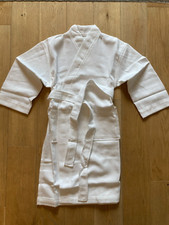  100 Frette Pique Kimono White Childrens Bathrobe Robe Gown Size 6-10