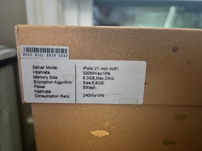 IPOLLO V1 Mini 300MH/s 6.00GB DAG 240W WIFI With PSU Fast Shipping