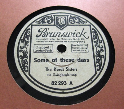 KORDT SISTERS Some Of These Days / Night And Day BRUNSWICK 82293 (253)