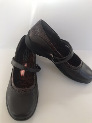 Aetrex Chocolate Ada Braided Mary Jane Womens Shoes EF454