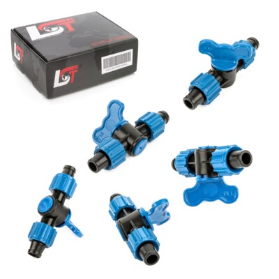 5x Absperrhahn Verbindungsstück Bewässerungssystem Schlauchkupplung Ø 17x17 mm