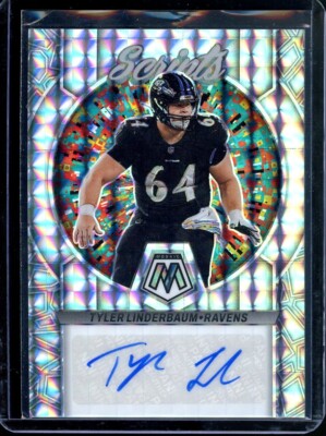 TYLER LINDERBAUM - 2023 SILVER PRIZM SCRIPTS MOSAIC FOOTBALL AUTO PANINI #S43