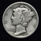 1935 Mercury Silver Dime GOOD / VG FREE SHIPPING