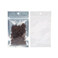 White Backed Metallized Hanging Zipper Barrier Bags 3" x 4 1/2" 100 pack HZBB3CW