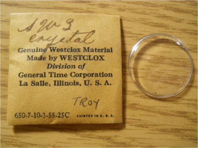 Watch Crystal For Westclox SW3 - 650-10-3-55-25C - 24.2 Dia Replacement / Repair