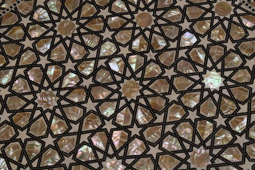 Egyptian Side Table, 24" Height Moroccan Mother of Pearl Bedside Coffee Table - Picture 4 of 7