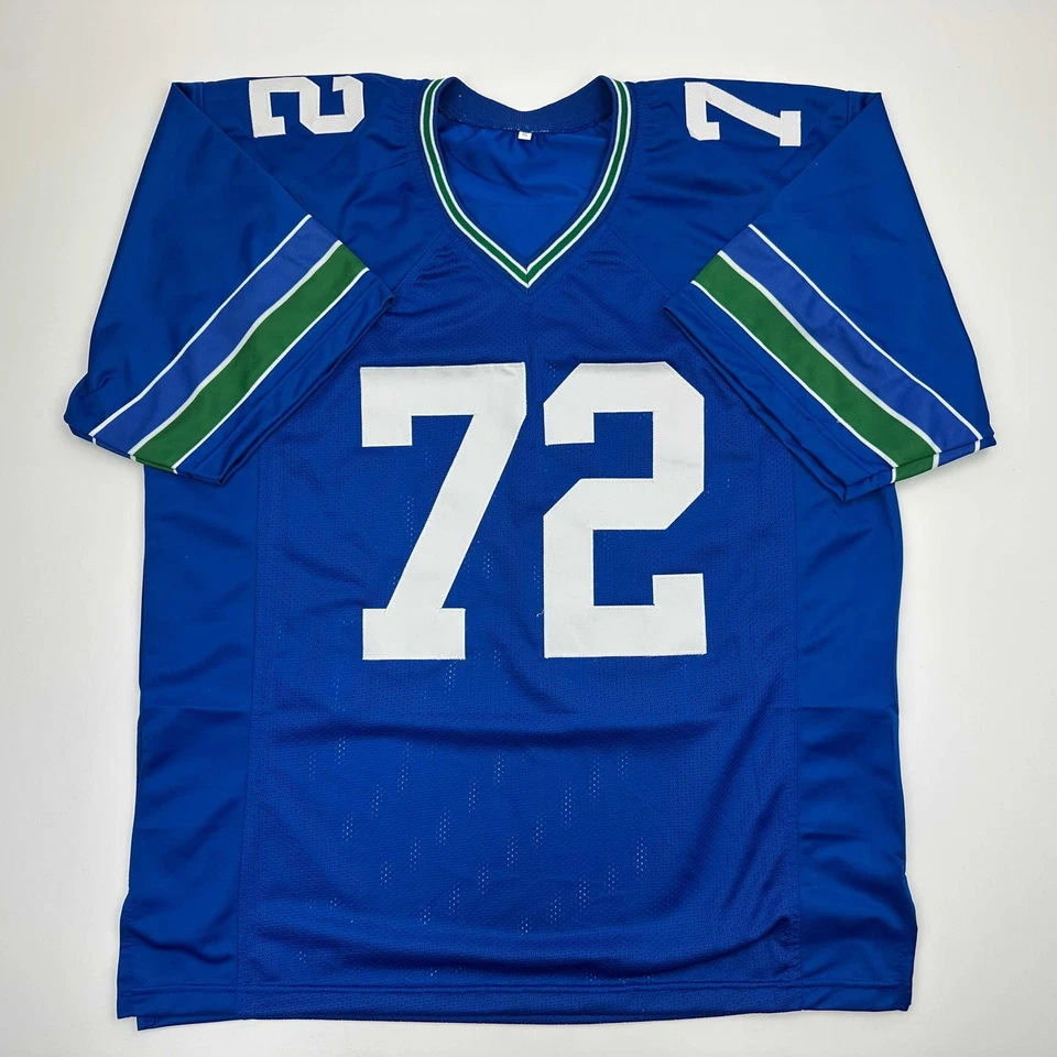 Autographed/Signed Michael Bennett Seattle Blue Retro Football Jersey JSA COA - Image 4 of 4