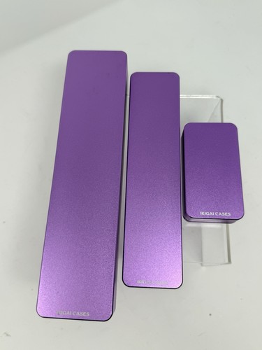 Ikigai Cases Steel Metallic Purple Punch Magnetic Slide Top 3 Piece Set