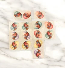 Vintage Lot Of 15 Mods The Gifted Line Floral Easter Egg Stickers READ PLEASE