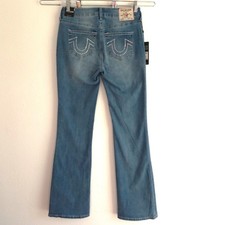True Religion Becca Crystal Logo Jeans Women's Size 29x33 Blue Denim Bootcut
