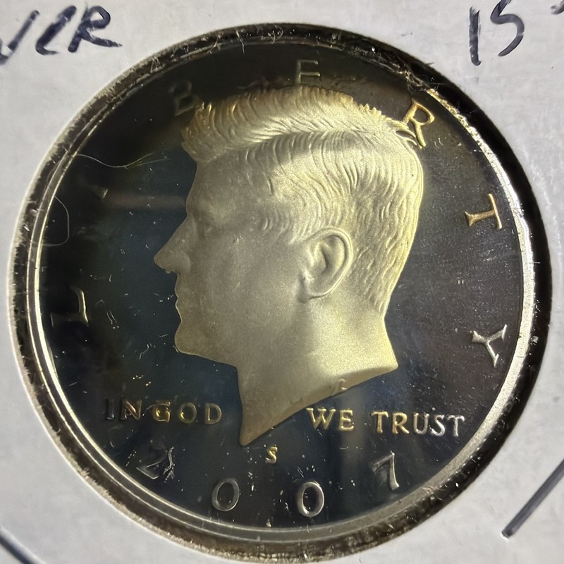 2007 S (Silver) Kennedy Half Dollar Proof - NICE BU Condition - E315