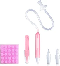 Baby Nasal Aspirator Congestion Relief with 25 Hygiene White, Pink 