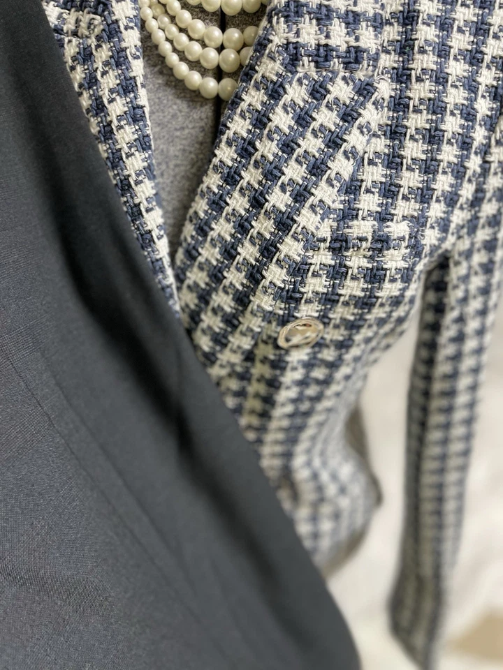 Elie Tahari Pant Suit Skirt Suit Size 6 Three Piece Set Houndstooth Nordstrom - Image 4 of 4