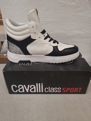 Women's Cavalli Class Sport Sneakers S23-S00CW8633, White/Black Size 7