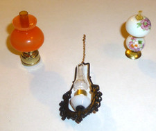 3 Miniaturowy domek dla lalek Huragan Lampy olejne Wisząca latarnia Mosiądz Pomarańczowy łańcuch
