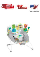 Bright Starts Playful Paradise Vibrating Baby Bouncer, Unisex, Newborn +