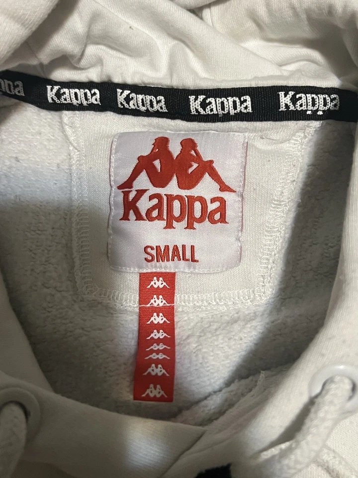 KAPPA Men’s Hoodie logo tape sleeve White Size Slim Small - Image 2 of 3
