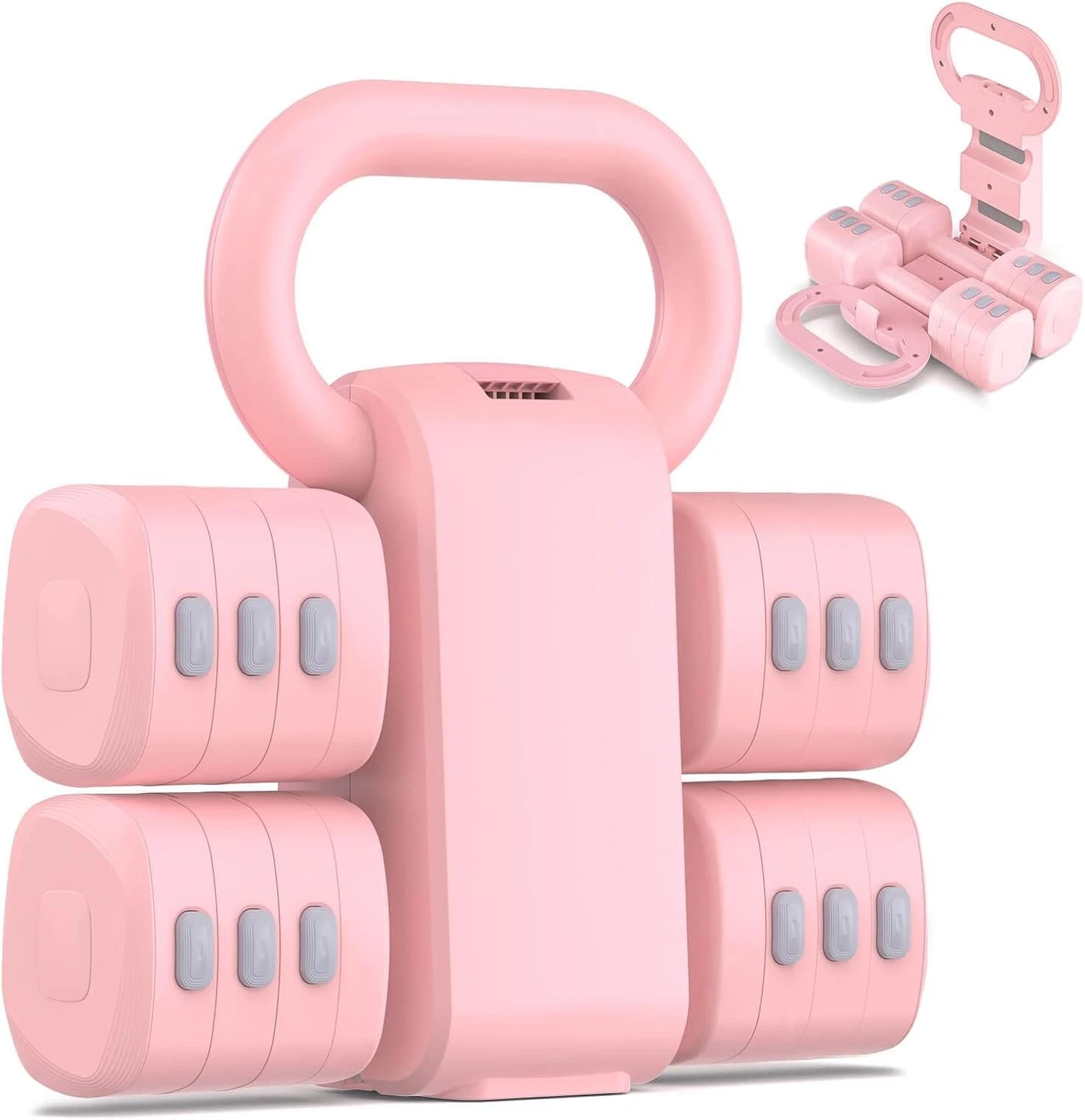 2-in-1 Adjustable Dumbbell Set Upgraded 4 Levels Hand Weights Women Men Each